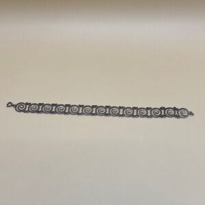 Elegant Victorian Sterling Silver Scroll Bracelet